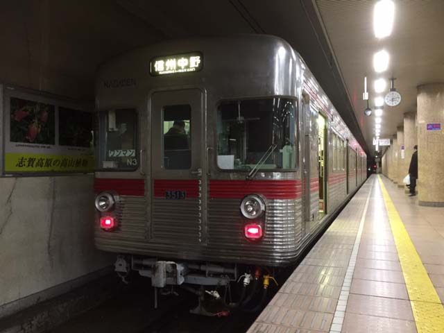 長野電鉄　長野駅で3500形に遭遇。